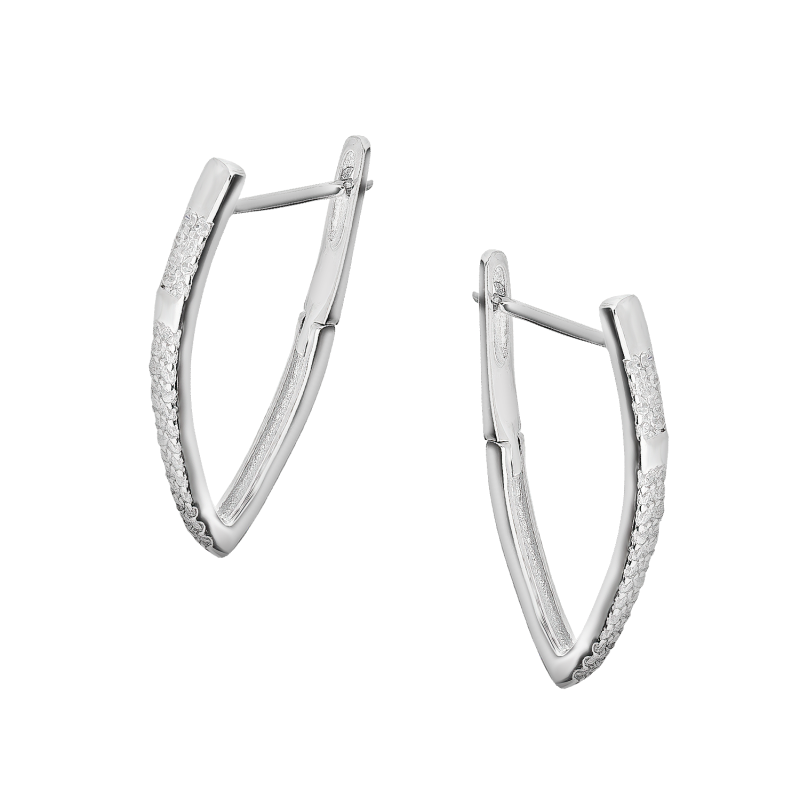 Srebrne kolczyki trójkątne z cyrkoniami pr. 925 - JubilerSezam.pl