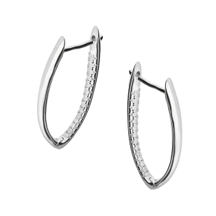 Srebrne kolczyki owalne z cyrkoniami pr. 925 - JubilerSezam.pl