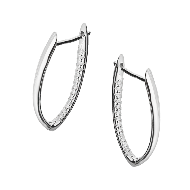 Srebrne kolczyki owalne z cyrkoniami pr. 925 - JubilerSezam.pl