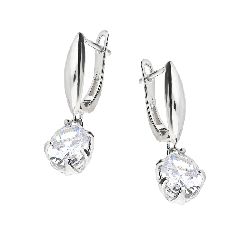 Kolczyki srebrne owalna cyrkonia w koronie/ang.zap. HS2050 próba 925