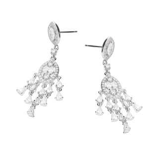 Srebrne Kolczyki Łezki z Cyrkoniami pr. 925 - JubilerSezam.pl