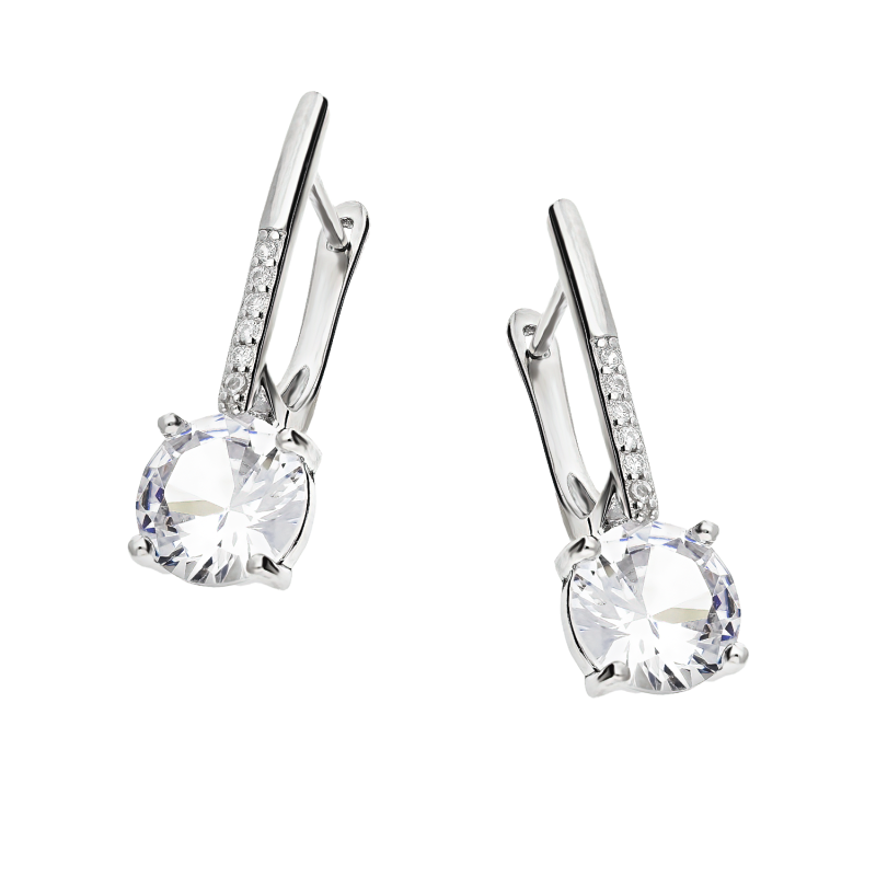 Srebrne kolczyki z cyrkonią pr. 925 - JubilerSezam.pl