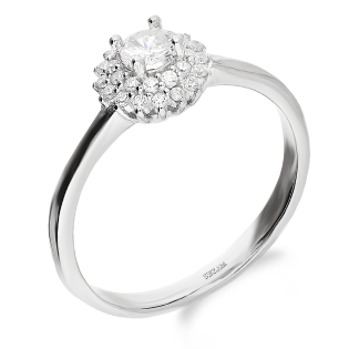 Srebrny Pierścionek Markiza z Cyrkoniami pr. 925 - JubilerSezam.pl