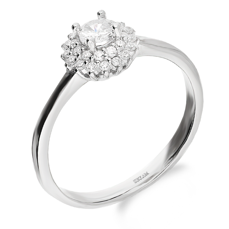 Srebrny Pierścionek Markiza z Cyrkoniami pr. 925 - JubilerSezam.pl