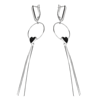 Srebrne Kolczyki Koła z Sercem i Emalią pr. 925 - JubilerSezam.pl