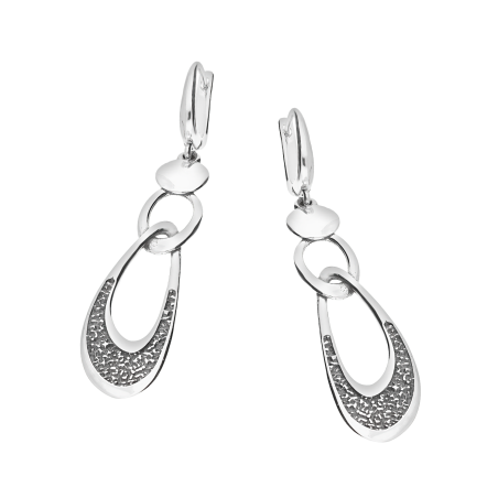 Kolczyki srebrne obły owal z młotkowaniem/ang.zap. SZ357 próba 925