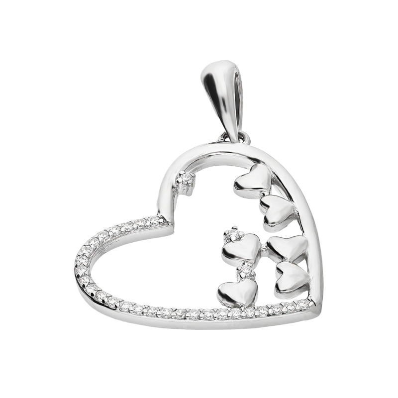 Srebrne Serduszko z Cyrkoniami pr. 925 - JubilerSezam.pl