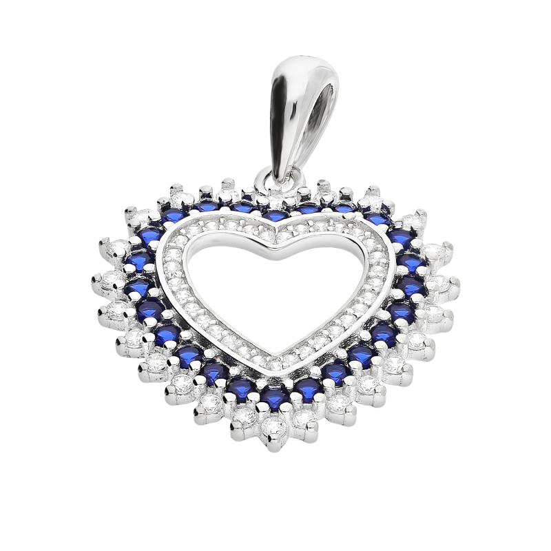 Srebrne Serduszko z Cyrkoniami Pr. 925 - JubilerSezam.pl