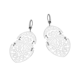 Kolczyki srebrne ruchomy owal z ornamentem/big.zam. JZ 10231120 próba 925