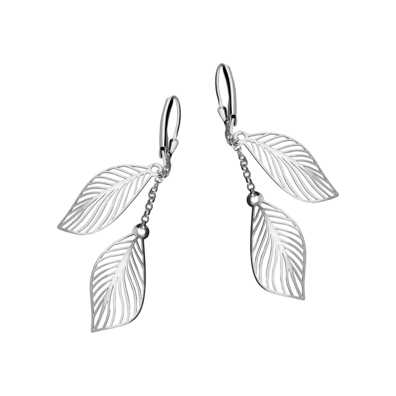 Kolczyki srebrne dwa listki i rolo/big.zam. JZ 10264120 próba 925
