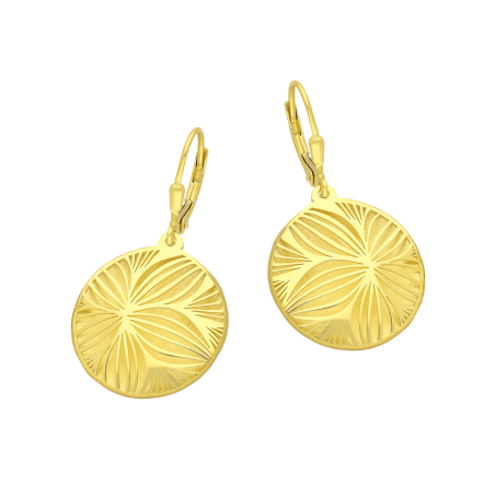 Kolczyki pozłacane koło 3D z kwiatami/big.zam. JZ 10298113 próba 925