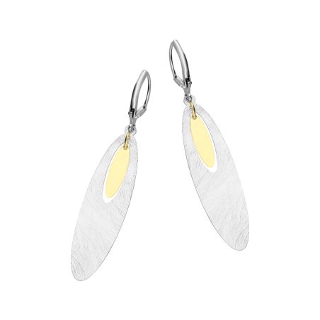 Kolczyki srebrne dwa matowe owale/big.zam. JZ 10300141 próba 925