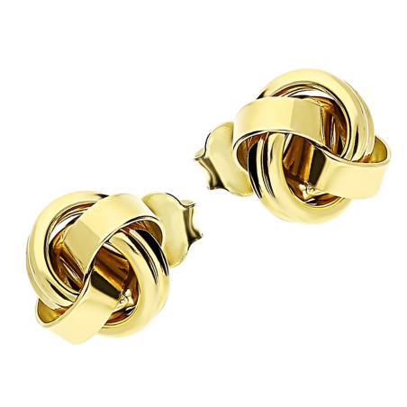 Kolczyki złote obwarzanki przeplatane