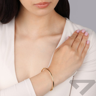 Złota bransoletka bangla owalna pr. 585 - JubilerSezam.pl