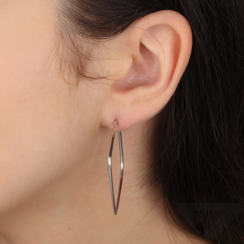 Kolczyki srebrne romb rurka z płaskim dołem/ang.zap. M3-471 ROD próba 925