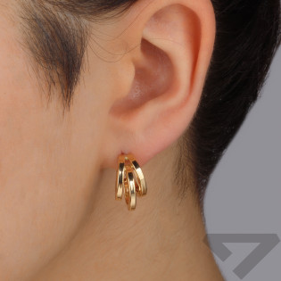 Kolczyki złote pół kółka potrójne