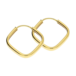 Kolczyki złote kwadrat obły szarniry 22 mm, próba 375