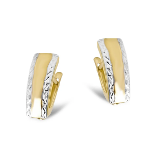 Kolczyki złote blaszki w dwóch kolorach