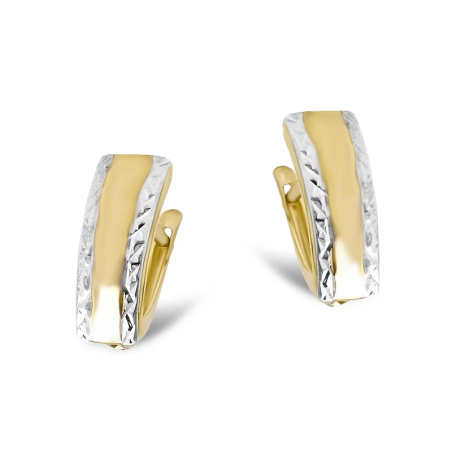 Kolczyki złote blaszki w dwóch kolorach