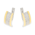 Kolczyki srebrne z białymi cyrkoniami i złotą blaszką/ang.zap. PX G0315_AU375 blaszka gold