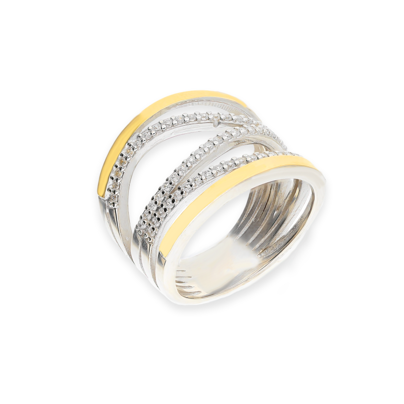 Pierścionek srebrny fale zaprezentowany przez Miss Australia Krysta Summa Heath