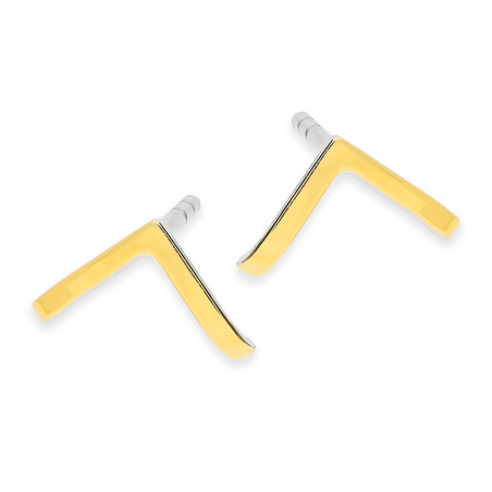 Kolczyki srebrne szpic ze złotą blaszką/sztyft PX G1221_AU375 blaszka gold