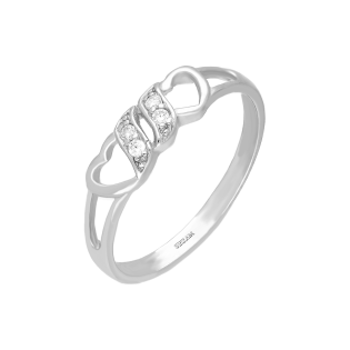 Srebrny Pierścionek Serca i Cyrkonie pr. 925 - JubilerSezam.pl