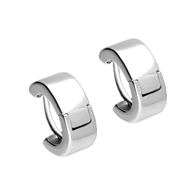 Kolczyki srebrne kółka blaszki 6 mm/zatrzask HS2052 próba 925