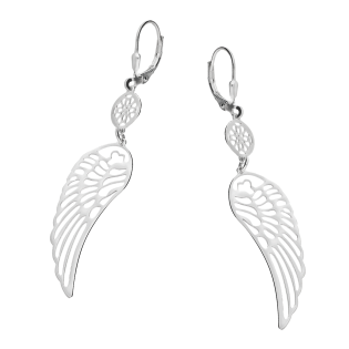 Kolczyki srebrne ażurowe skrzydło i kółko/big.zam. JZ 10108120 próba 925