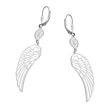 Kolczyki srebrne ażurowe skrzydło i kółko/big.zam. JZ 10108120 próba 925