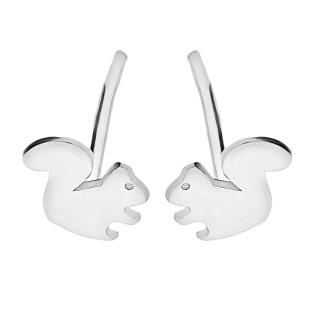 Kolczyki srebrne dla dziewczynki wiewiórka blask/sztyft JZ 11006120 próba 925