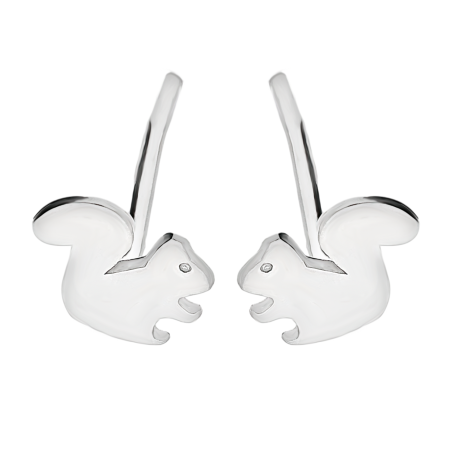 Kolczyki srebrne dla dziewczynki wiewiórka blask/sztyft JZ 11006120 próba 925