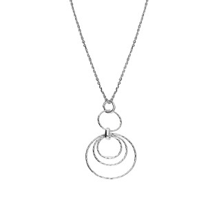 Naszyjnik srebrny grawerowane koła 3D/rolo NI GI8595 ROD próba 925