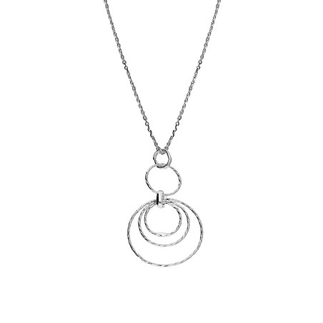 Naszyjnik srebrny grawerowane koła 3D/rolo NI GI8595 ROD próba 925