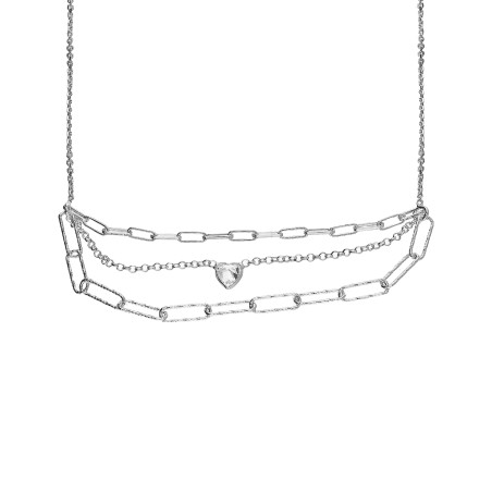 Srebrny Naszyjnik Serce z Cyrkoniami pr. 925 - JubilerSezam.pl