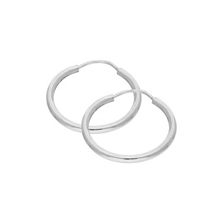 Kolczyki srebrne gładkie kółka szarniry 20mm NI KSZ-20mm-1,7 ROD próba 925