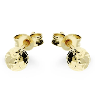 Złote kolczyki kulki grawerowane pr. 375 sztyft - JubilerSezam.pl