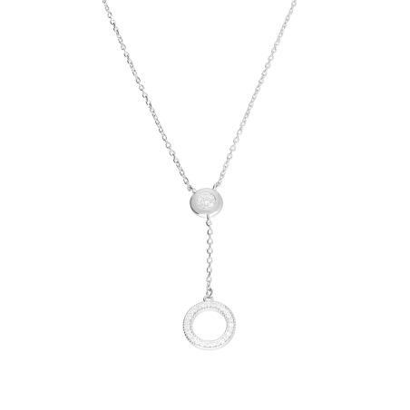 Naszyjnik srebrny krawatówka z dwoma kółkami/anker AT911 próba 925