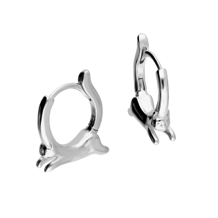 Kolczyki srebrne koło z kotem/zatrzask AT922 próba 925