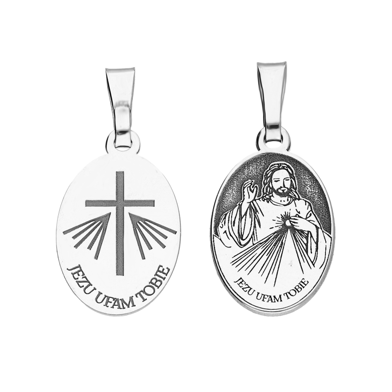 Medalik srebrny Jezu Ufam Tobie AT965 POL próba 925
