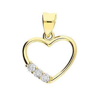 Złote Serduszko Pr. 585 z Cyrkoniami - JubilerSezam.pl