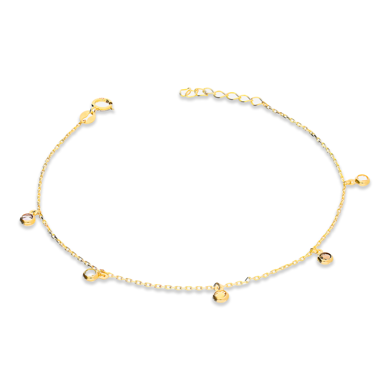 Złota Bransoletka z Kamieniami Szlachetnymi pr. 375 - JubilerSezam.pl