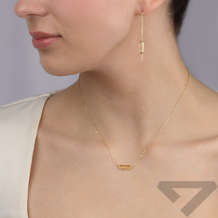 Kolczyki złote prostokątny cytryn fasetowany/przeciągane AR KR(X6-X20)FOR6EB1794-CT próba 375