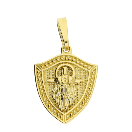 Medalik Pan Jezus Zmartwychwstały na tarczy próba 585