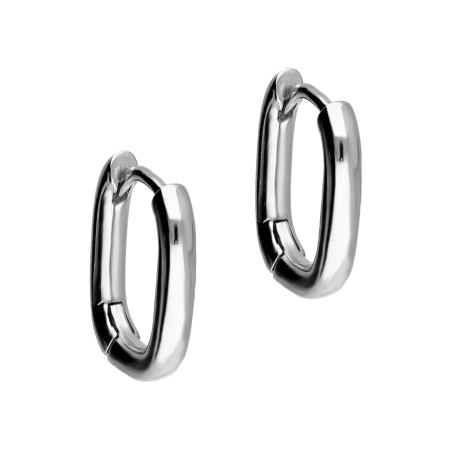 Kolczyki srebrne wypukły owal 11mm/zatrzask HS2031-1 próba 925