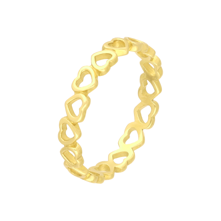 Pierścionek złoty serca ramki naokoło