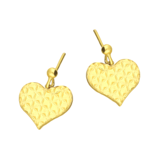 Pozłacane kolczyki serca sztyft pr. 925 - JubilerSezam.pl