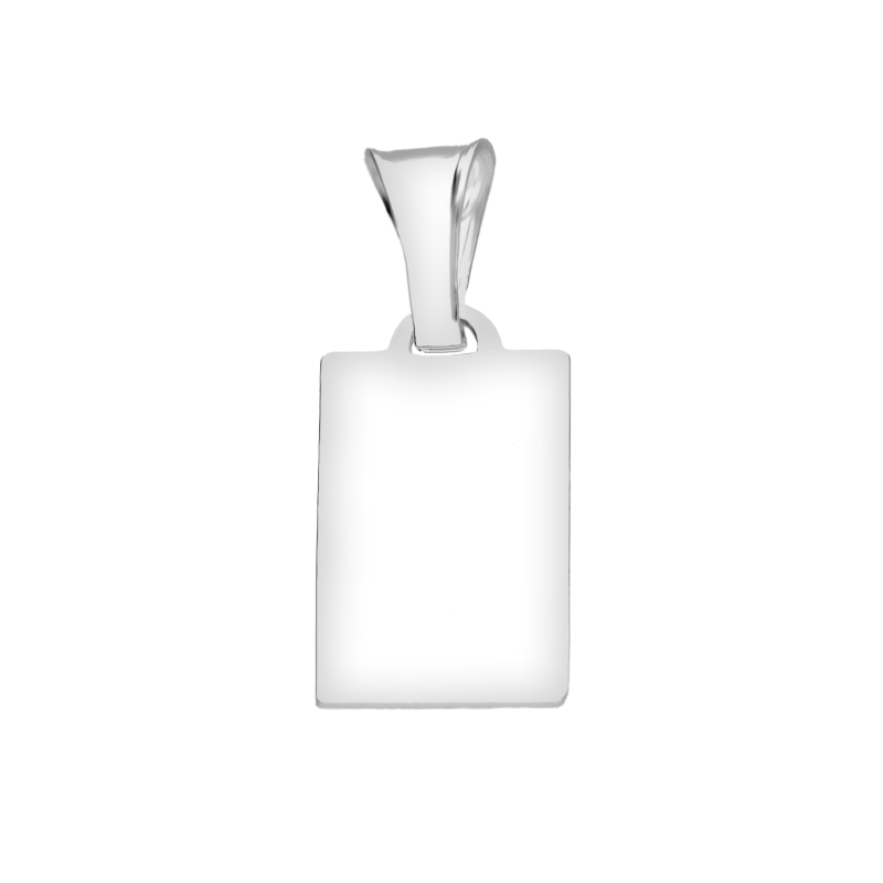 Srebrna zawieszka blaszka 925 - gładka prostokątna zawieszka - JubilerSezam.pl