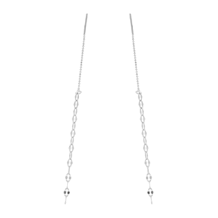 Kolczyki srebrne splot kawa i kulki bead/przeciągane AT954 próba 925