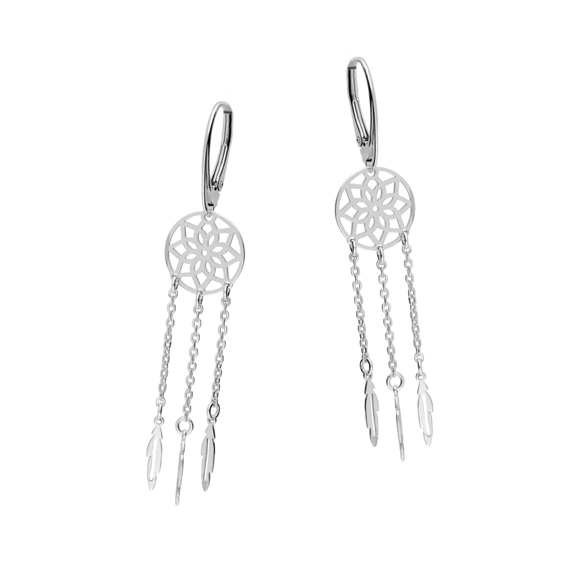 Kolczyki srebrne ażurowy łapacz snów/big.zam.  AT957 ROD próba 925